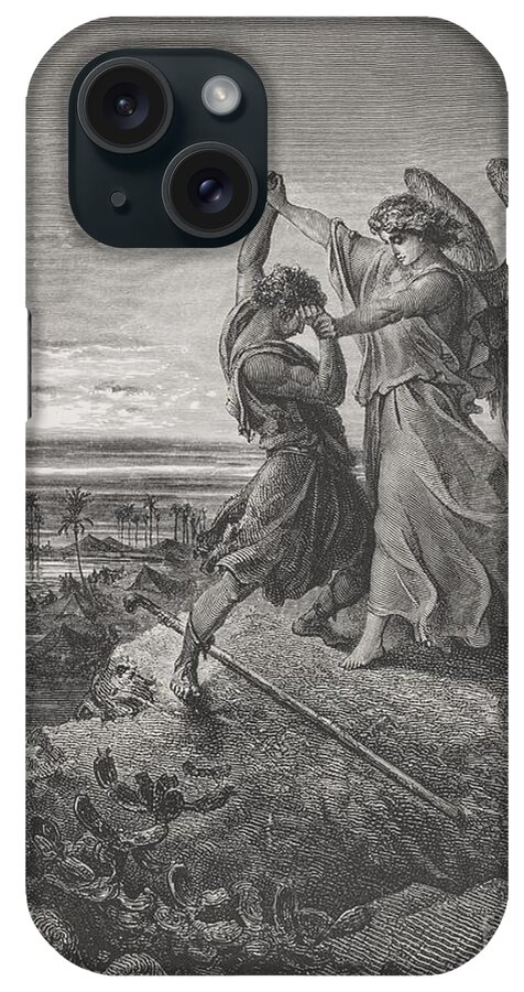 Wrestle iPhone Case featuring the drawing Jacob Wrestling with the Angel by Gustave Dore
