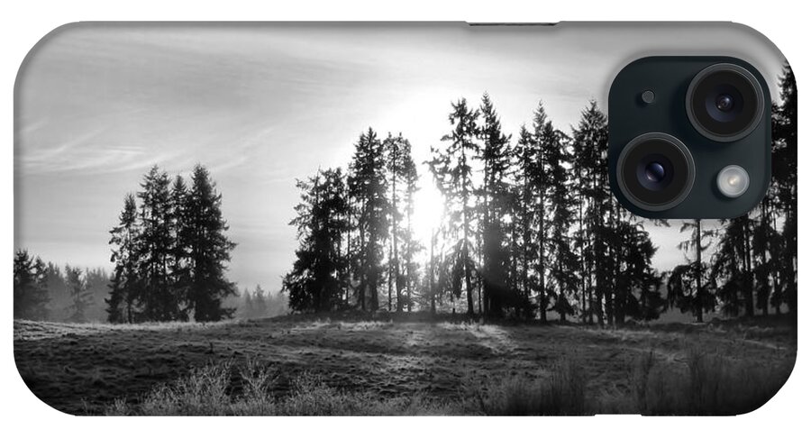 Landscape iPhone Case featuring the photograph January Morning B/W by Rory Siegel