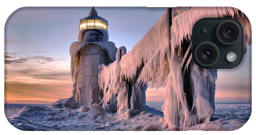 Saint Joseph iPhone Case featuring the photograph January Sunset on North Pier by Brett Maniscalco