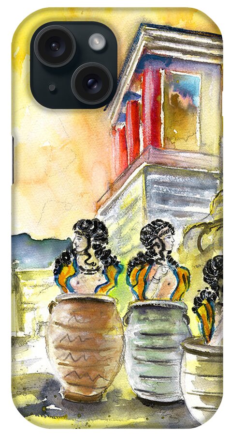 Travel iPhone Case featuring the painting Jar Genies in Knossos by Miki De Goodaboom