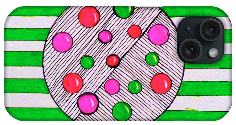 Whimsical Drawing iPhone Case featuring the drawing Jawbreakers by Anita Lewis