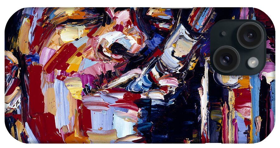 John Coltrane iPhone Case featuring the painting Jazz Face series John Coltrane by Debra Hurd