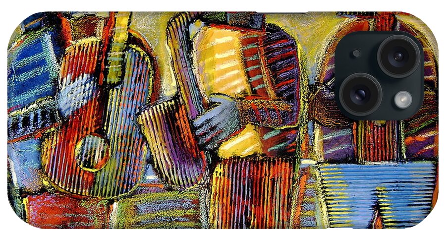 Jazz Trio iPhone Case featuring the painting Jazz Trio by Gerry High