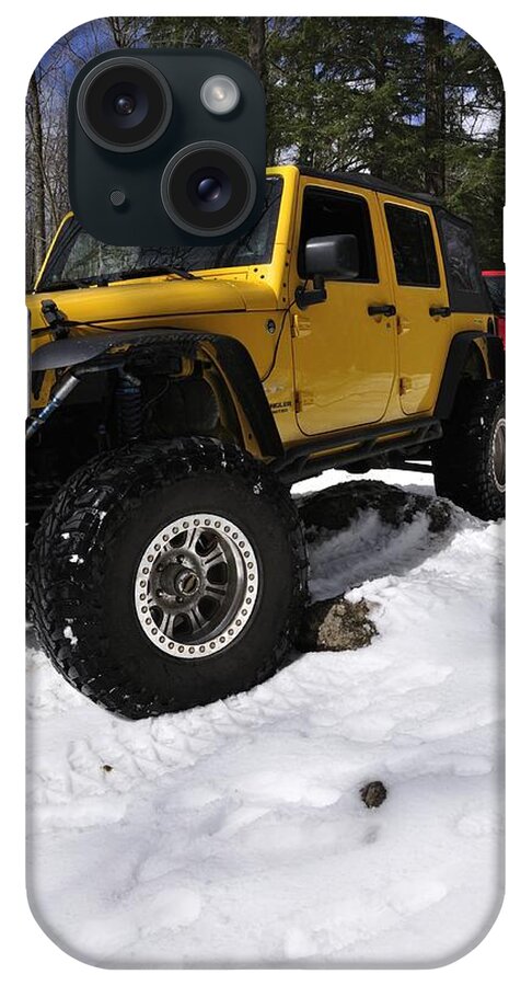 Jeep Rally iPhone Case featuring the photograph Jeeps on snow by J Scott Davidson