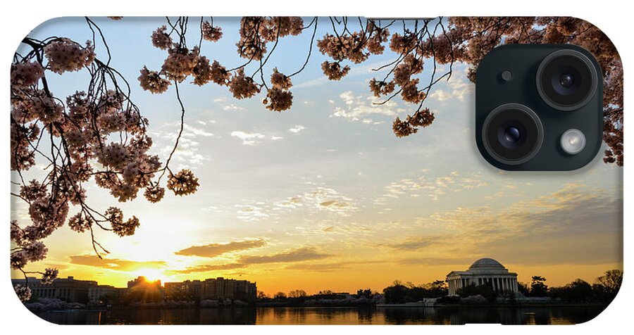 Tidal Basin iPhone Case featuring the photograph Jefferson Memorial Framed By Cherry by Ogphoto
