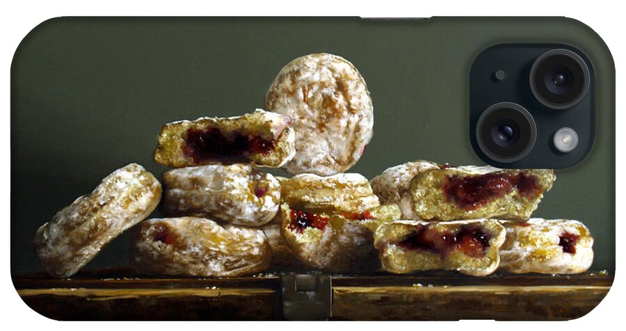 Donuts iPhone Case featuring the painting Jelly Donuts by Lawrence Preston