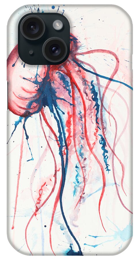 Jellyfish iPhone Case featuring the painting Jelly by Tess Kamban