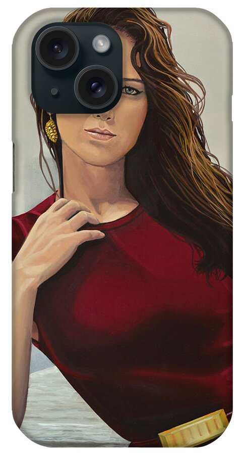Jennifer Lawrence iPhone Case featuring the painting Jennifer Lawrence Painting by Paul Meijering