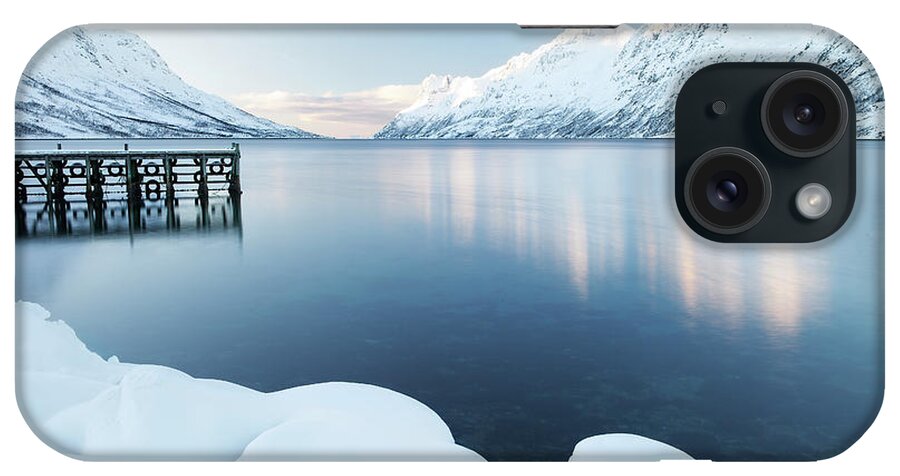Scenics iPhone Case featuring the photograph Jetty At Ersfjordbotn In Norway by Getty Images