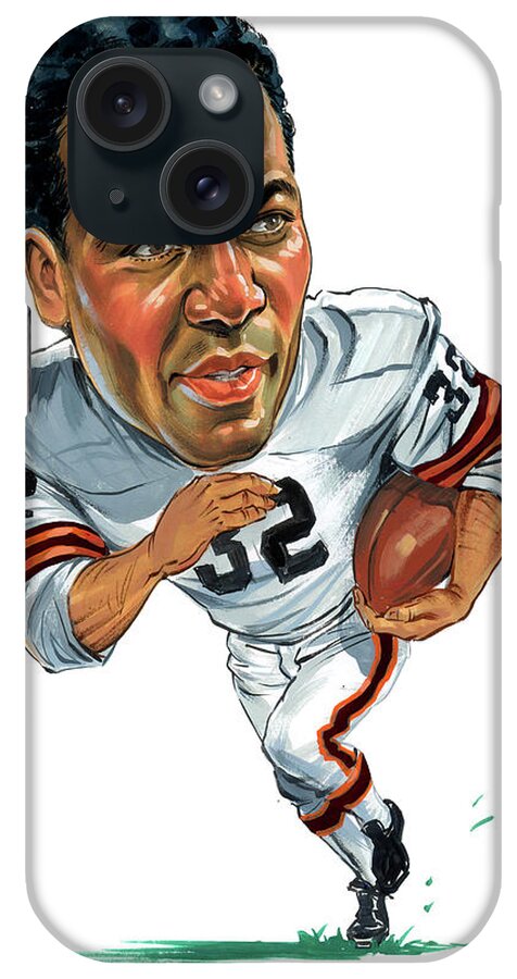 Jim Brown iPhone Case featuring the painting Jim Brown by Art 