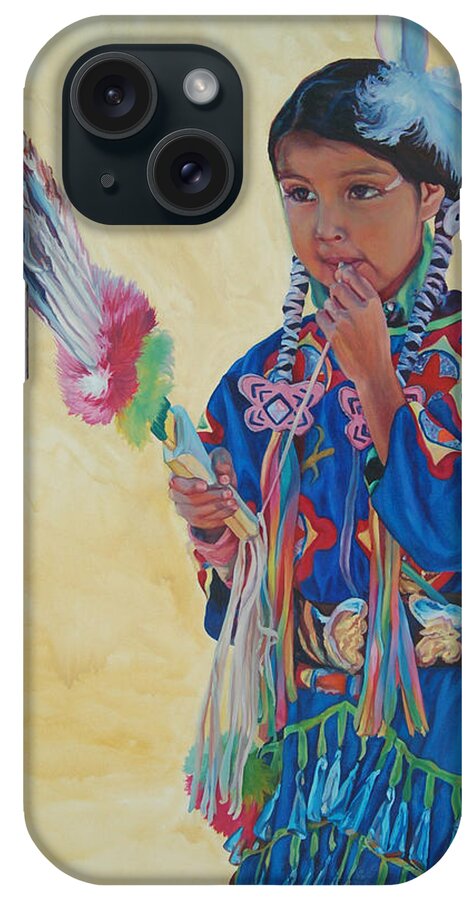 Native American iPhone Case featuring the painting Jingle by Christine Lytwynczuk