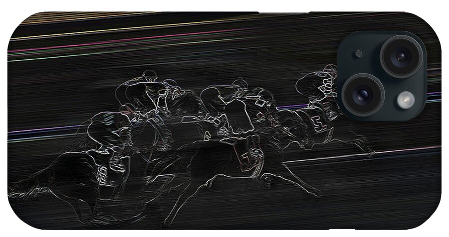 Horse Racing iPhone Case featuring the photograph Jockeying for Position - Horse Racing - Jockey by Jason Politte
