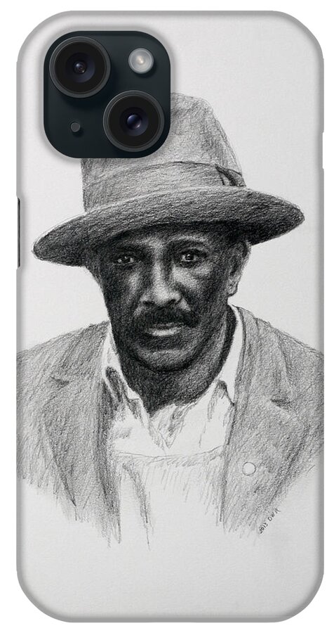 Portrait iPhone Case featuring the drawing John Hearn by Daniel Reed