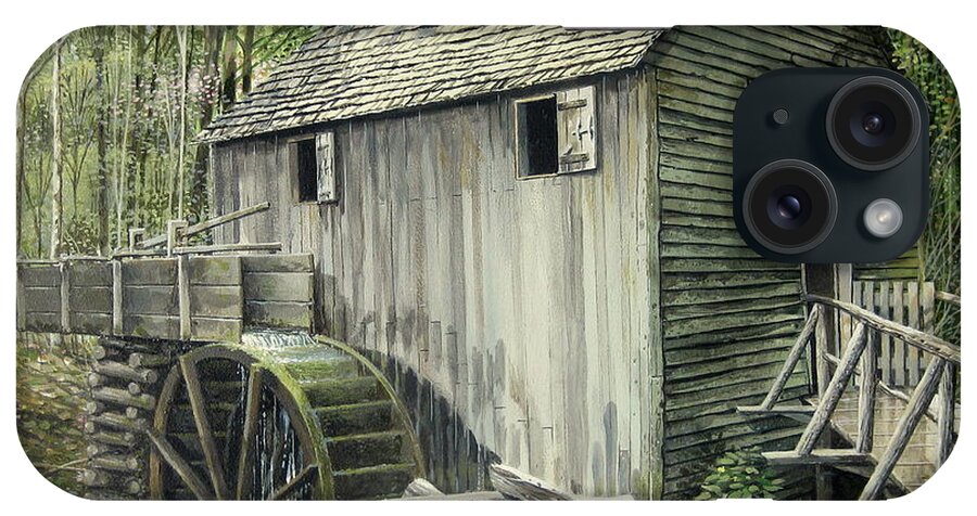 Landscape iPhone Case featuring the painting John P. Cable Grist Mill by Bob George