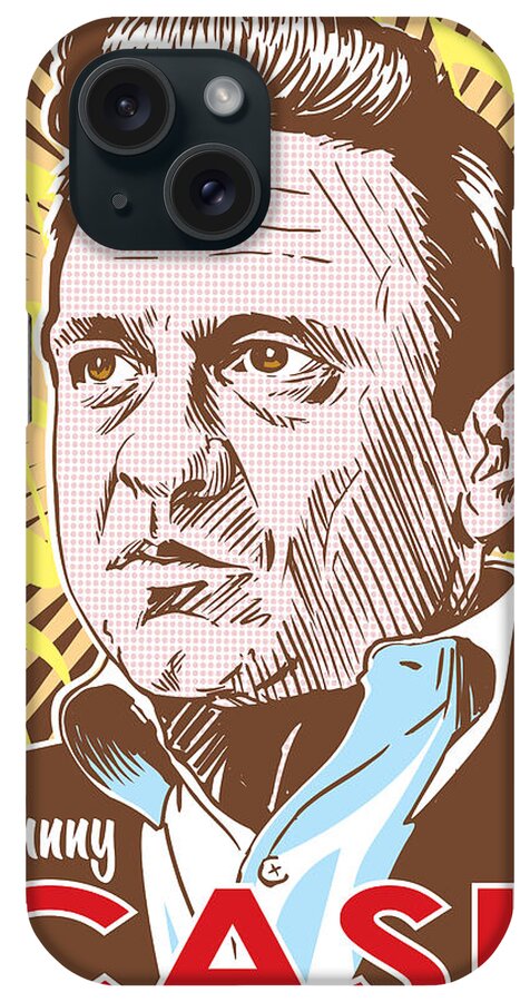 Outlaw iPhone Case featuring the digital art Johnny Cash Pop Art by Jim Zahniser