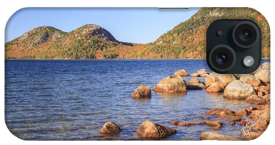 Fall iPhone Case featuring the photograph Jordan Pond and The Bubbles in Autumn Acadia National Park by Ken Brown