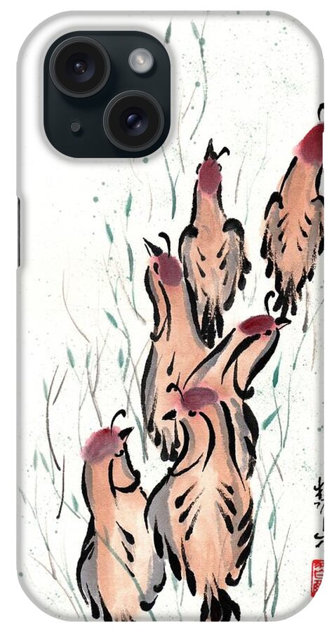 Chinese Brush Painting iPhone Case featuring the painting Joyful Excursion by Bill Searle