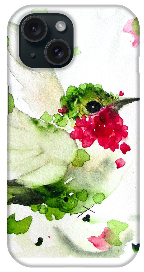 Hummingbird Flight iPhone Case featuring the painting Joyful Flight by Dawn Derman