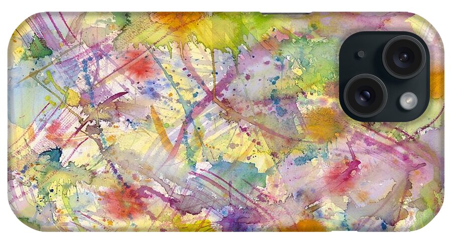 Abstract iPhone Case featuring the painting Joyful Harmony by Angela Bushman