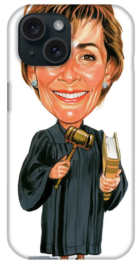 Judith Sheindlin iPhone Case featuring the painting Judith Sheindlin as Judge Judy by Art 
