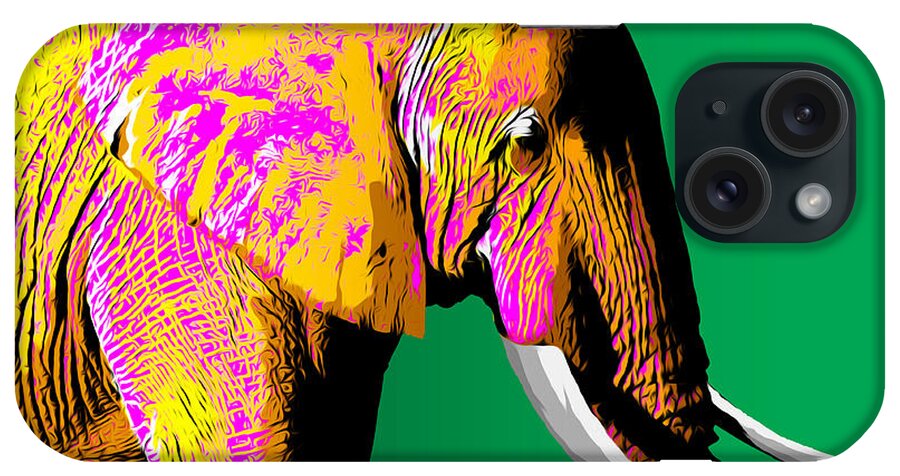 Safari iPhone Case featuring the digital art Elephant Beauty by Anthony Mwangi