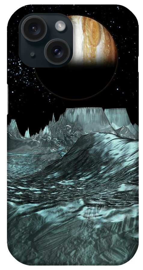 Concepts & Topics iPhone Case featuring the digital art Jupiter From Europa, Artwork by Victor Habbick Visions