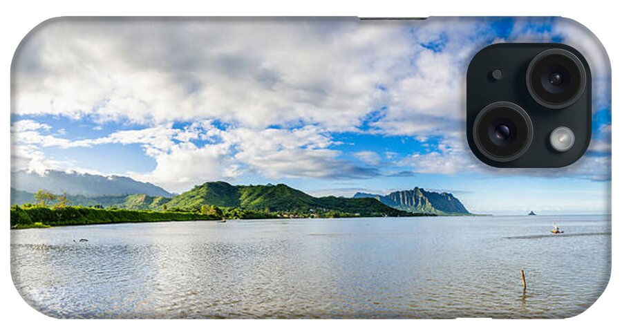 Hawaii iPhone Case featuring the photograph Kahaluu Fish Pond Panorama by Jason Chu