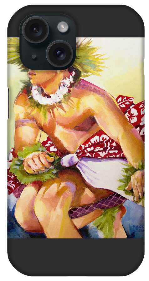 Hula iPhone Case featuring the painting Kane Kahiko by Penny Taylor-Beardow