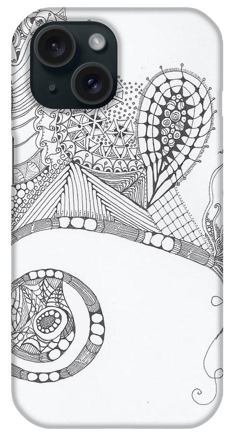 Zentangles iPhone Case featuring the mixed media Keep On Rolling by Ruth Dailey