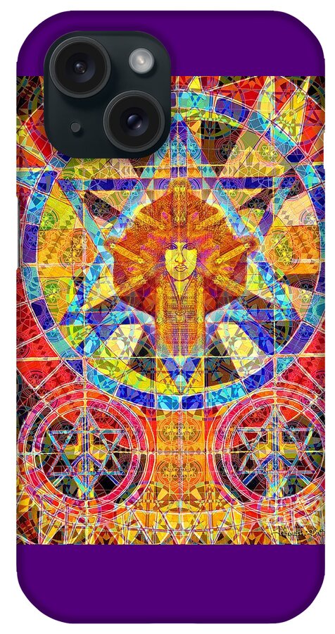 Acrylic Painting iPhone Case featuring the painting Keeper of the Sacred Symbols by Joseph J Stevens