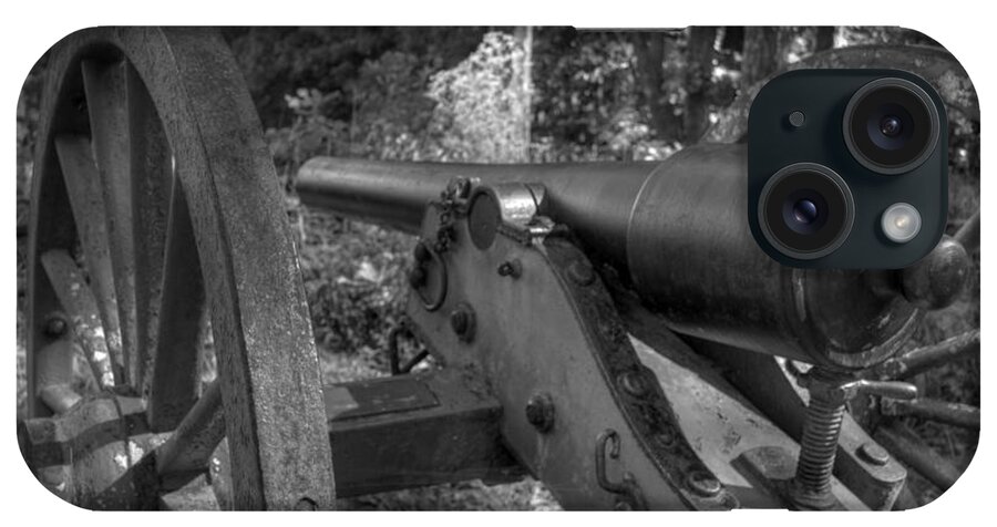 Kennesaw iPhone Case featuring the photograph Kennesaw Cannon 3 Black and White by Jonathan Harper