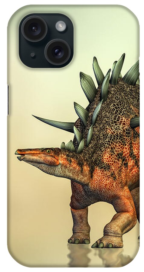 Animal iPhone Case featuring the digital art Kentrosaurus Dinosaur by Bob Orsillo