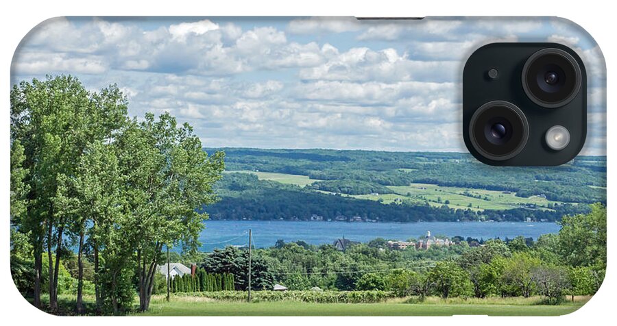 Keuka iPhone Case featuring the photograph Keuka Lake and Keuka College Wide Angle by Photographic Arts And Design Studio