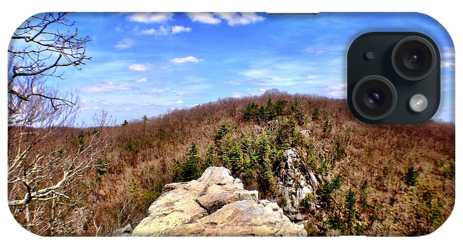 Cliff iPhone Case featuring the photograph King and Queen's Seat by Chris Montcalmo