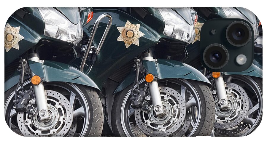King County Police Motorcyle iPhone Case featuring the photograph King County Police Motorcycle by Wes and Dotty Weber