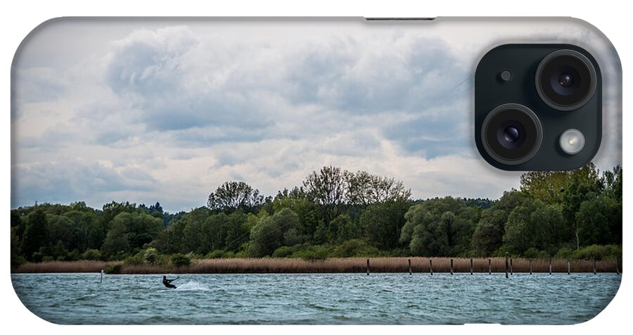 Ammersee iPhone Case featuring the photograph Kite Surfing by Hannes Cmarits