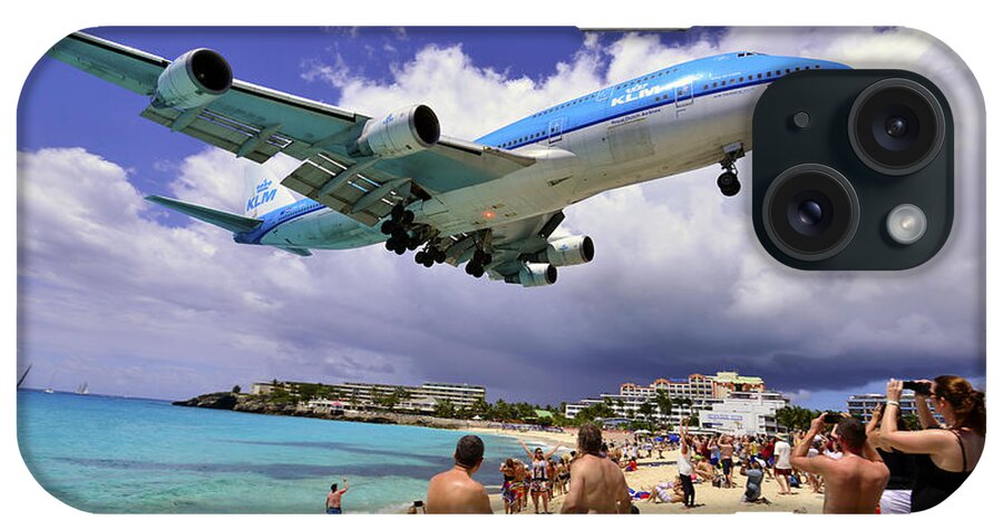 St Martin - Airplanes iPhone Case featuring the photograph KLM Landing at St Maarten 2 by Matt Swinden