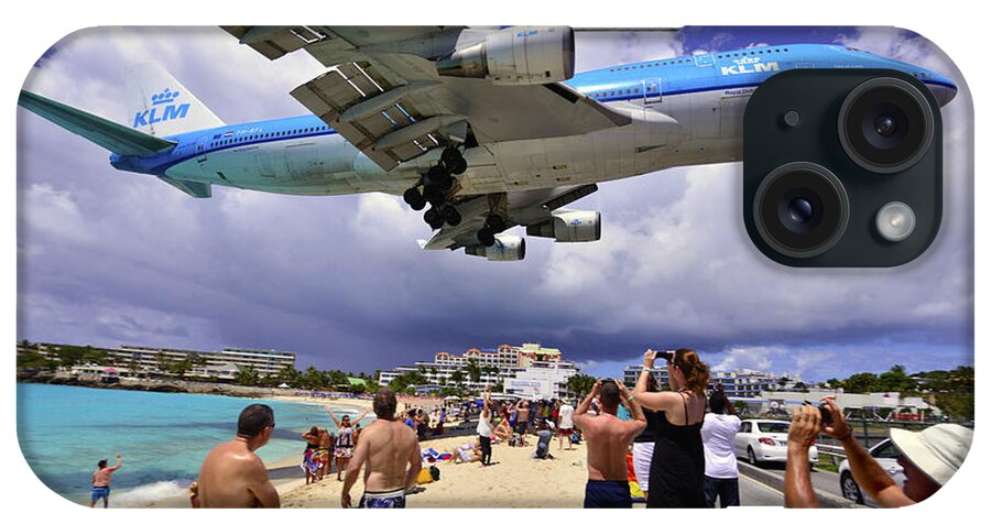 St Martin - Airplanes iPhone Case featuring the photograph KLM Landing at St Maarten 3 by Matt Swinden