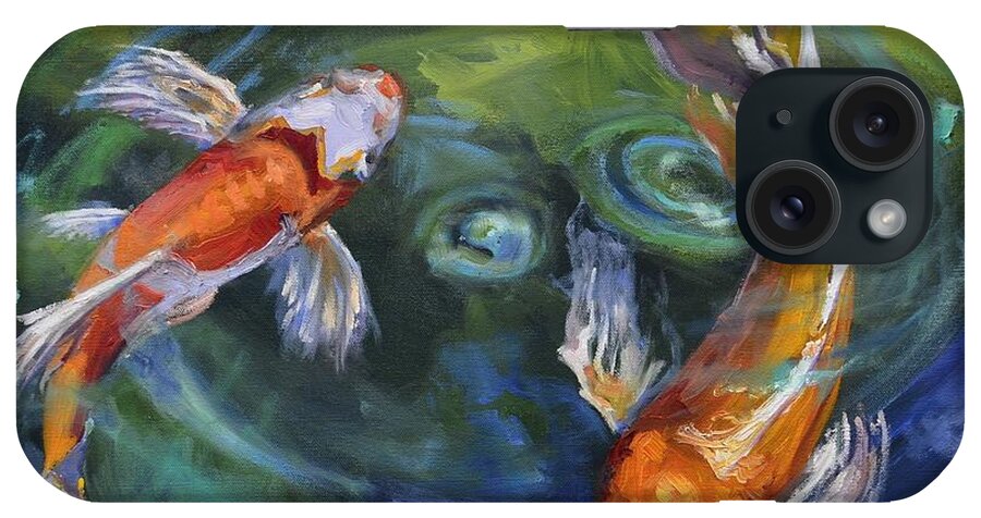 Koi iPhone Case featuring the painting Koi Swirl by Donna Tuten