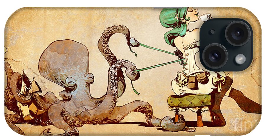 Steampunk iPhone Case featuring the digital art Lacing Up by Brian Kesinger