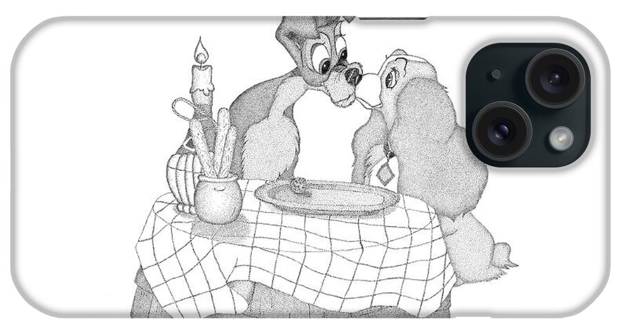 Lady And The Tramp iPhone Case featuring the digital art Lady and the Tramp by Arthur Eggers