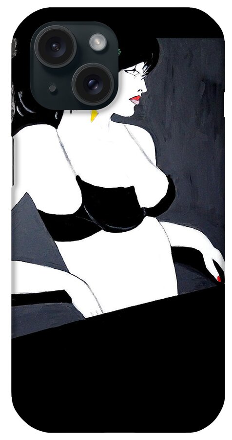 Lady In Bra iPhone Case featuring the painting Lady In Bra by Nora Shepley