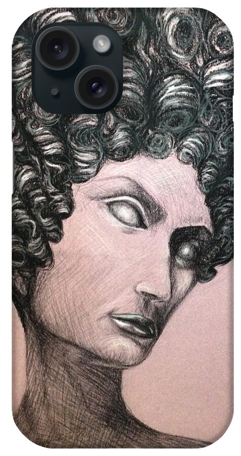 Charcoal iPhone Case featuring the drawing Lady of Rome by Susan L Sistrunk