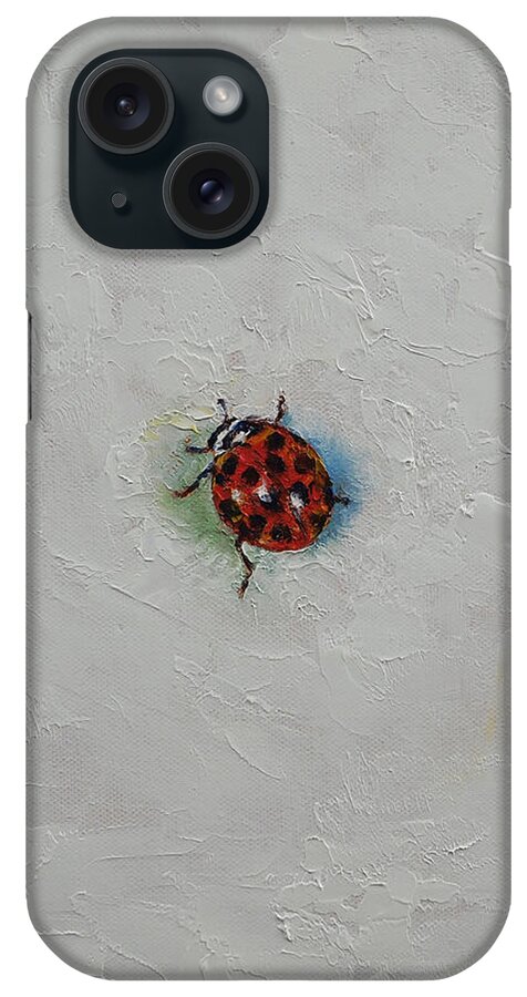 Ladybug iPhone Case featuring the painting Ladybug by Michael Creese