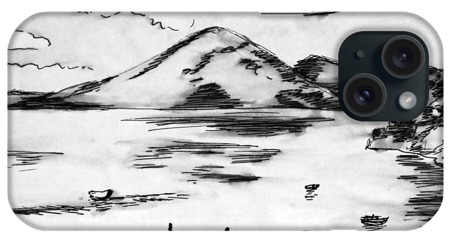 Lake Atitlan iPhone Case featuring the painting Lake in Guatemala by Masha Batkova