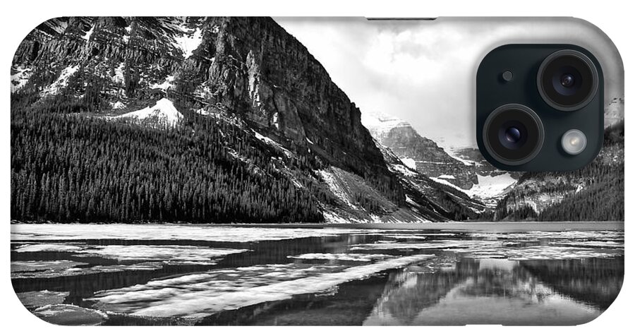 Lake Louise iPhone Case featuring the photograph Lake Louise - Black and White #3 by Stuart Litoff