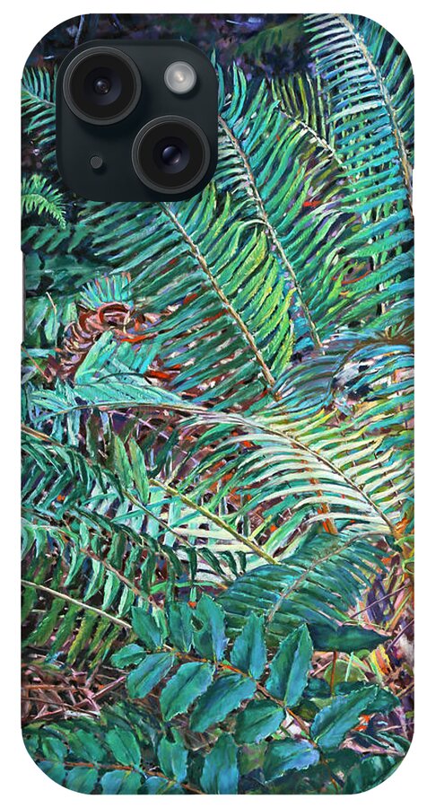 Birdseye Art Studio iPhone Case featuring the painting Lake Padden Series - Wendel Holboy Bench by Nick Payne