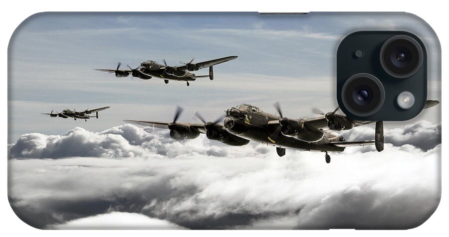 Lancaster Bomber iPhone Case featuring the digital art Lancaster Squadron by Airpower Art