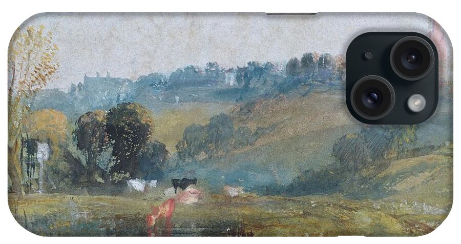 Spire iPhone Case featuring the photograph Landscape Near Petworth, C.1828 Gouache by Joseph Mallord William Turner