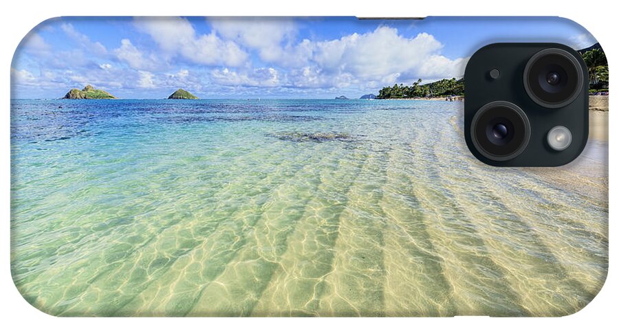 Lanikai Beach iPhone Case featuring the photograph Lanikai Beach Mid Day Ripples in the Sand by Aloha Art